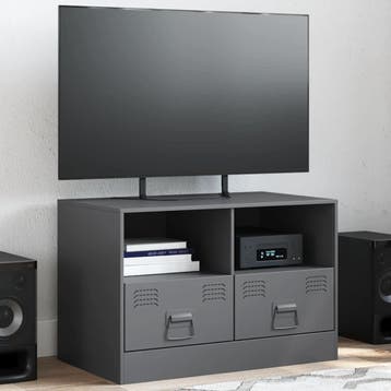 vidaXL Tv-meubel 67x39x44 cm staal antracietkleurig, Huis en Inrichting, Kasten | Televisiemeubels, Verzenden, Nieuw, Metaal