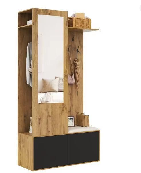 Moderne halmeubelset met spiegel en schoenenkast, Kleding | Dames, Kledingrekken, Nieuw, Verzenden