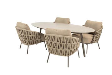 4 Seasons Outdoor Mallorca low dining set met Salute tafel, Ophalen of Verzenden, Nieuw