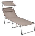 Opvouwbare Ligstoel met Zonnescherm – Verstelbaar  Comfort, Tuin en Terras, Verzenden, Nieuw