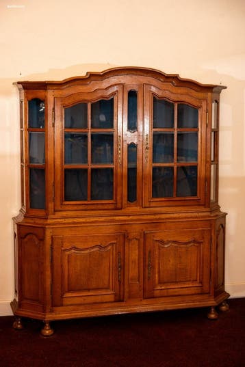 Franse eiken vitrinekast / buffetkast (buffet...