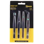 Benson 4-delige pincet set - RVS - precisiewerk - 120 mm, Ophalen of Verzenden, Nieuw