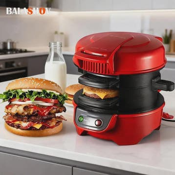 Compacte Ontbijt Sandwich Maker: Maak Snel Hamburgers, Omele, Verzenden, Nieuw