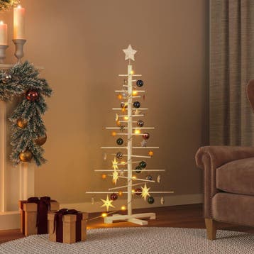 vidaXL Kerstdecoratie kerstboom 125 cm massief grenenhout, Diversen, Verzenden, Nieuw