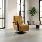 Leren draaifauteuil Mood - Granada Amber (cognac) -, Huis en Inrichting, Fauteuils, Nieuw, Ophalen of Verzenden, 50 tot 75 cm