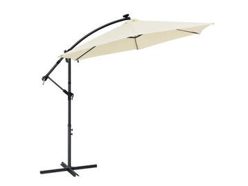 Veiling - Parasol Brazil - 3,5 m - Incl. LED - Wit, Nieuw