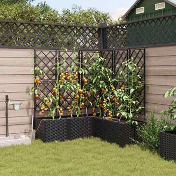 vidaXL Plantenbak 5 st Zwart 120 x 120 x 142 cm PP, Tuin en Terras, Verzenden, Nieuw, 100 cm of meer, 60 cm of meer