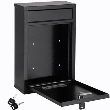 Brievenbus Zwart 32x22x9cm (Brievenbussen, Tuin en Terras), Tuin en Terras, Brievenbussen, Verzenden, Nieuw