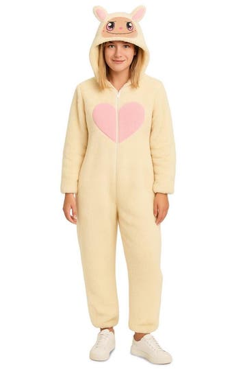 Labubu Onesie Crème Volwassenen Hartje, Ophalen of Verzenden, Nieuw