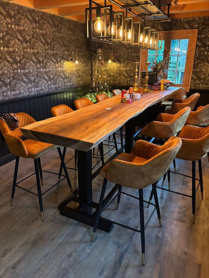 Boomstamtafel - Boomstam tafel - GROOTSTE VOORRAAD!!, Huis en Inrichting, Tafels | Eettafels, Nieuw, Overige houtsoorten, Metaal