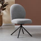 *WOONWINKEL* Ronde Eetkamerstoel Grijs, Verzenden, Nieuw, Grijs, Stof