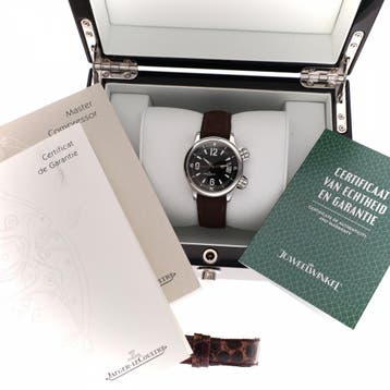 Jaeger LeCoultre Master Compressor 36mm 148.8.60; Automat..., Overige merken, Leer, Polshorloge, Ophalen of Verzenden