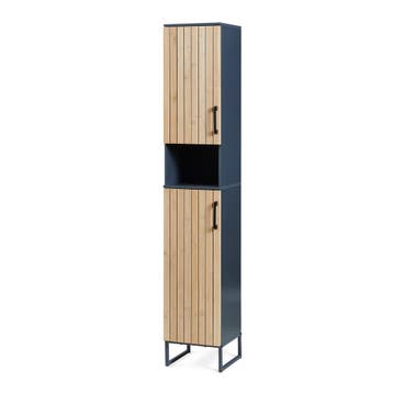 Badkamerkast Svanes hoge kast 30x30x170 cm donkergrijs en na, Verzenden, Nieuw