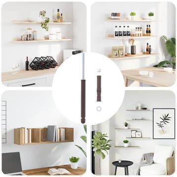vidaXL Drijvende Plank Beugels 12 Beige Ø10 x 170 mm Staal, Verzenden, Nieuw