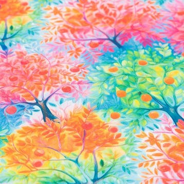 AA147 - Decoratieve stof - Bomen in aquarel in meerdere