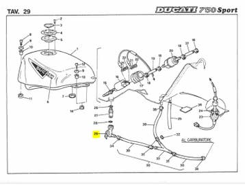 Ducati FUEL COCK - 58810011A Supersport, Motoren, Verzenden, Nieuw