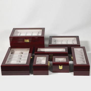 Luxe Houten Horlogedoos met Glas - Diverse Slots & Stijlvoll, Verzenden, Nieuw