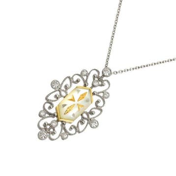 Mikimoto - Halsketting - 18 karaat Witgoud, Nieuw