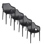 Garden Impressions Air XL design tuinstoel zwart - 4 stuks, Tuin en Terras, Tuinsets en Loungesets, Verzenden, Nieuw
