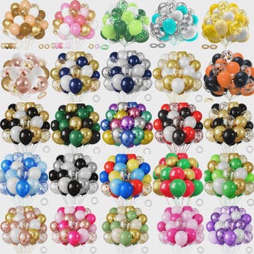 30 Stuks Chrome Latex Ballonnen Mix: Wit, Roze & Blauw - Fee, Verzenden, Nieuw