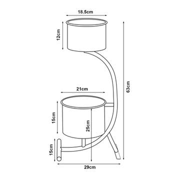 Plantenstandaard Almelo 63x29x21 cm metaal zwart [en.casa], Verzenden, Nieuw