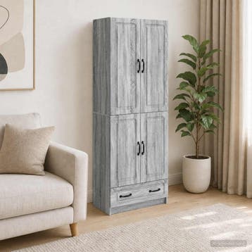 vidaXL Kastenset 2 st Grijs Sonoma Bewerkt hout, Minder dan 50 cm, Verzenden, Nieuw, Minder dan 100 cm