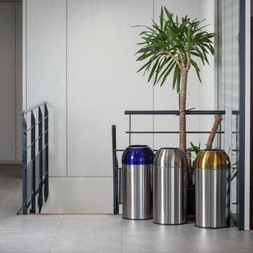 Afvalbak | RVS (Geborsteld/Geel) | 40L | Open |, Verzenden, Nieuw in verpakking