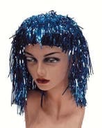 Lurex pruik blauw, Verzenden, Nieuw
