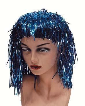 Lurex pruik blauw, Verzenden, Nieuw