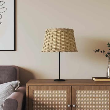 vidaXL Lampenkap Ø45x28 cm wicker bruin, Verzenden, Nieuw, Bruin
