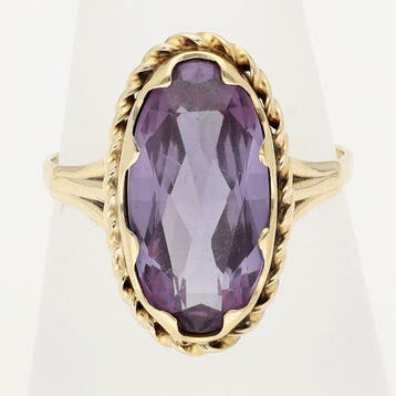 Ring - 14 karaat Geel goud - Saffier, Nieuw
