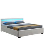 Gestoffeerd bed Lyon - 140 x 200 cm - Wit - LED Verlichting, Huis en Inrichting, Verzenden, Nieuw