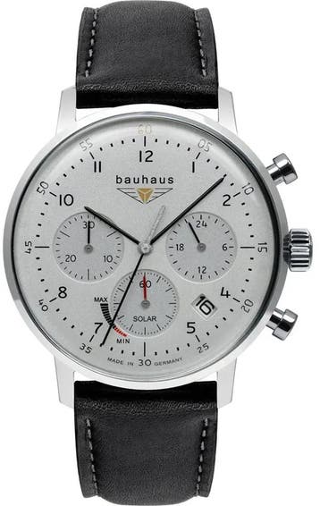 Bauhaus 2086-1 Dessau solar chronograaf horloge, Overige merken, Staal, Verzenden, Polshorloge