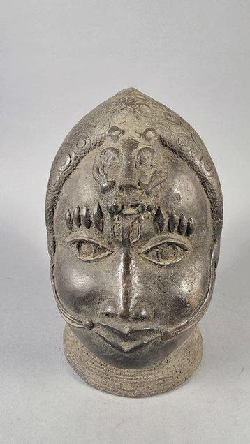 Bronzen hoofd - Ife - Benin-Nigeria (Zonder minimumprijs), Antiek en Kunst