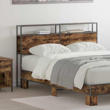 vidaXL Opberghoofdbord Gerookt eiken Bewerkt hout, Verzenden, Nieuw, Bruin, Hout