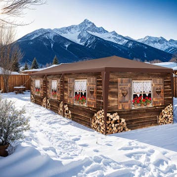 Paviljoen Almchalet met verwijderbare zijdelen - 9 m, Tuin en Terras, Verzenden, Nieuw