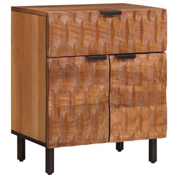 vidaXL Nachtkastje Bruin 50 x 33 x 60 cm Massief Mango Hout, Verzenden, Nieuw, 55 tot 70 cm, 45 tot 65 cm
