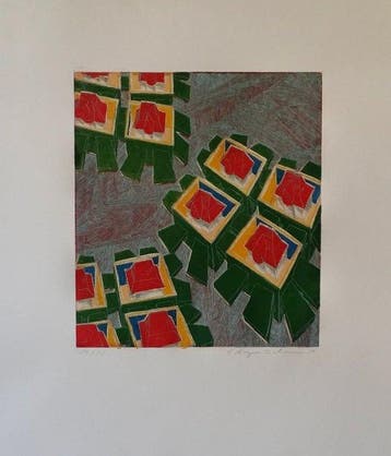 Stefan Berger-Teichmann (1966) - Linoleum, signed, dated,