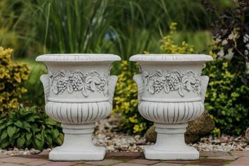 Bloempot (2) - Beton - 50 cm, Antiek en Kunst