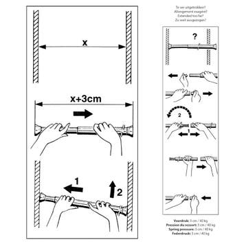 Differnz Round Douchestang 75X125 Zwart, Ophalen of Verzenden, Nieuw