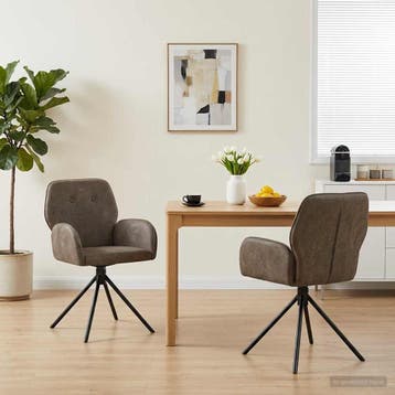 vidaXL Draai Eetstoelen 2 st Nep Suede Leer Donkergrijs, Verzenden, Nieuw