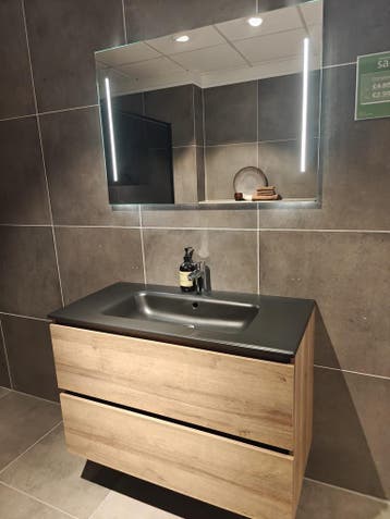 Showmodel badmeubel met zwarte wastafel 100cm - 0005, Ophalen, Nieuw, Wastafelkast
