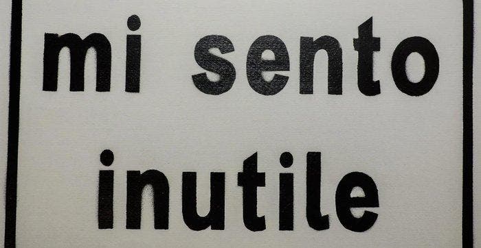 Clet Abraham (1966) - Mi sento inutile - Stencil, Antiek en Kunst, Kunst | Designobjecten