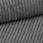 Slaapbank Ribstof Karlo Antraciet | U-bank | €649,-, Verzenden, Blauw, Overige maten, Overige maten