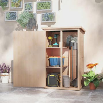Outsunny Houten Tuinkast met Bitumen Dak - Ideaal voor Tuing, Tuin en Terras, Verzenden, Nieuw