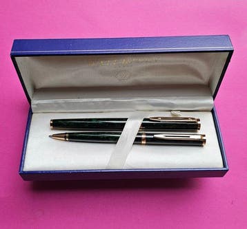 Waterman - PRÉFACE STYLO PLUME & STYLO BILLE EN LAQUE VERTE, Nieuw