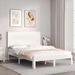 vidaXL Bedframe zonder matras massief grenenhout wit 120x200, Verzenden, Wit, Nieuw, Twijfelaar