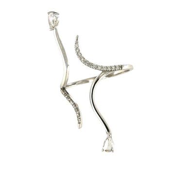 Zonder minimumprijs - Ring - 18 karaat Witgoud - 0.22ct. tw., Nieuw