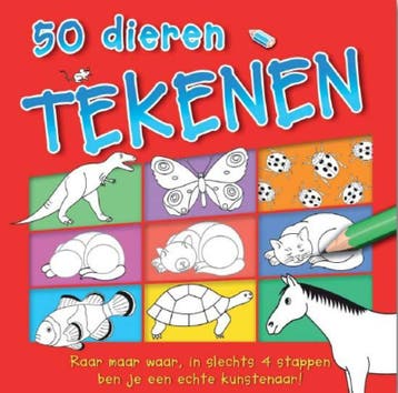 50 dieren tekenen 9789054614746, Verzenden, Zo goed als nieuw