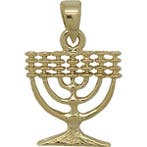Menorah hangertje, mooi zilver met geelgoud verguld Meno..., Nieuw